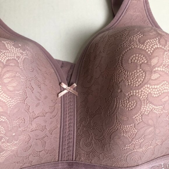 Lane Bryant Cacique Purple lace cotton lightly lined No-Wire bra Size 42DD - Picture 3 of 9